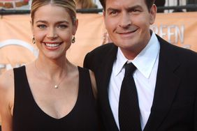 Denise Richards and Charlie Sheen during 2005 Screen Actors Guild Awards - Arrivals at The Shrine in Los Angeles, California, United States