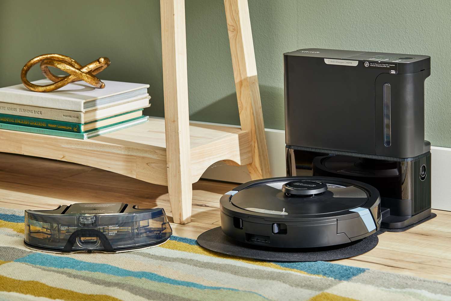 Shark AI Ultra 2-in-1 Robot Vacuum & Mop displayed between a rug and table