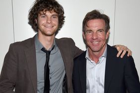 Jack Quaid (L) and Dennis Quaid attend the Armani and Cinema Society Screening of Sony Pictures Classics' "Truth" after party at Armani Ristorante on October 7, 2015 in New York City