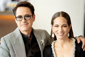 Robert Downey Jr. (L) and Susan Downey during the Champagne Taittinger reception at the EE BAFTA Film Awards 2024 at The Royal Festival Hall on February 18, 2024