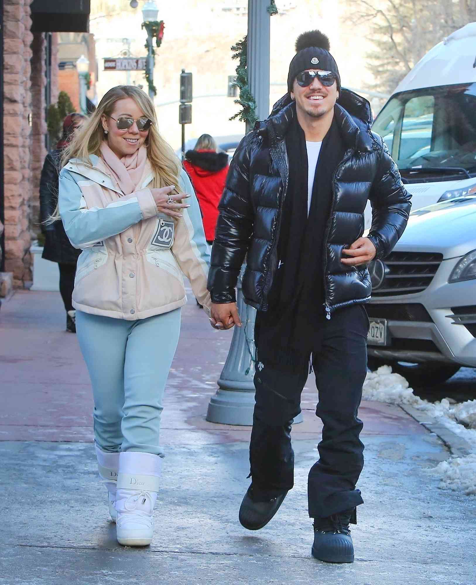 *EXCLUSIVE* Mariah Carey and Bryan Tanaka go for a Winter stroll in Aspen