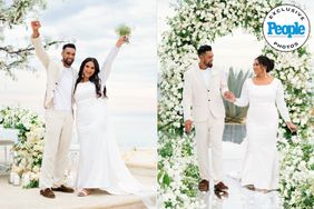 Tony Finau (left) and Alayna Finau at their vow renewal in Los Cabos in November 2023