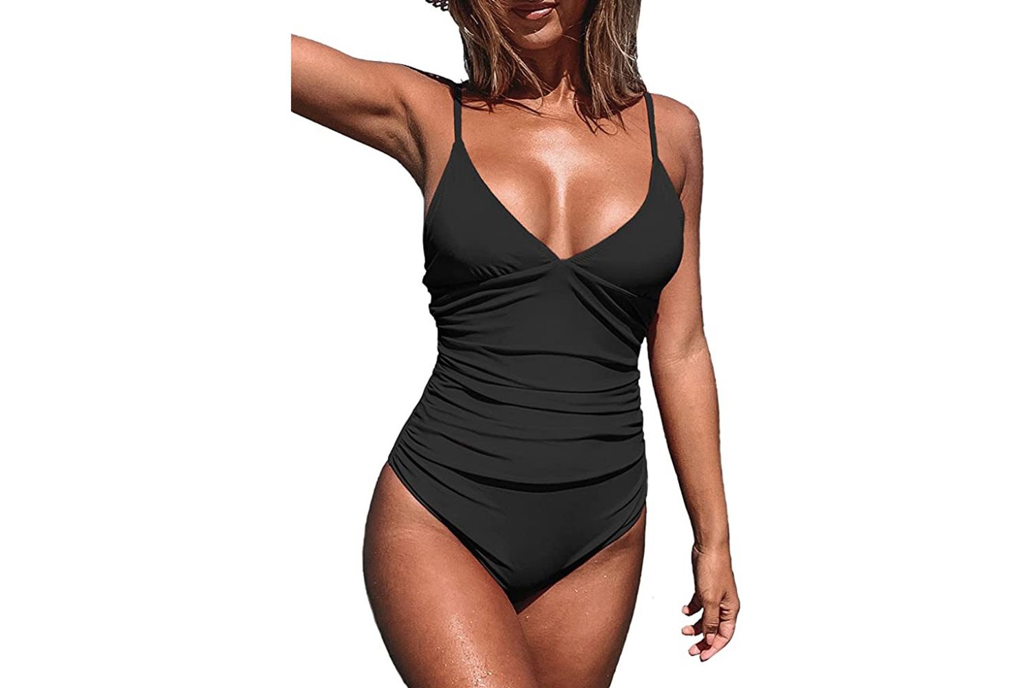 Amazon CUPSHE Women's One Piece Swimsuit Tummy Control V Neck Bathing Suits