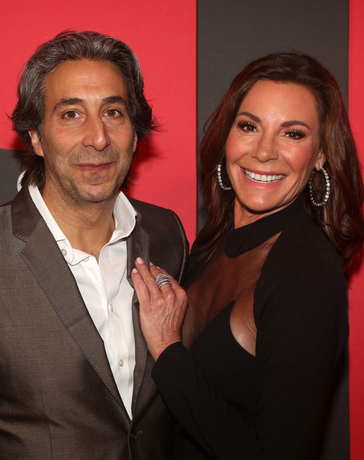 Jacques Azoulay and Luann de Lesseps pose at the opening night of the new Andrew Lloyd Webber Musical "Bad Cinderella" on Broadway at The Imperial Theatre on March 23, 2023 in New York City.