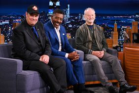 THE TONIGHT SHOW STARRING JIMMY FALLON -- Episode 1551 -- Pictured: (l-r) Actors Dan Aykroyd, Ernie Hudson, and Bill Murray during an interview on Monday, November 15, 2021 -- (Photo by: Noam Galai/NBC/NBCU Photo Bank via Getty Images)