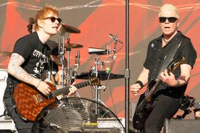 Special Guest Ed Sheeran performs with Dextor Holland and The Offspring on Day 3 of BottleRock Napa Valley at Napa Valley Expo on May 26, 2024 in Napa, California. 