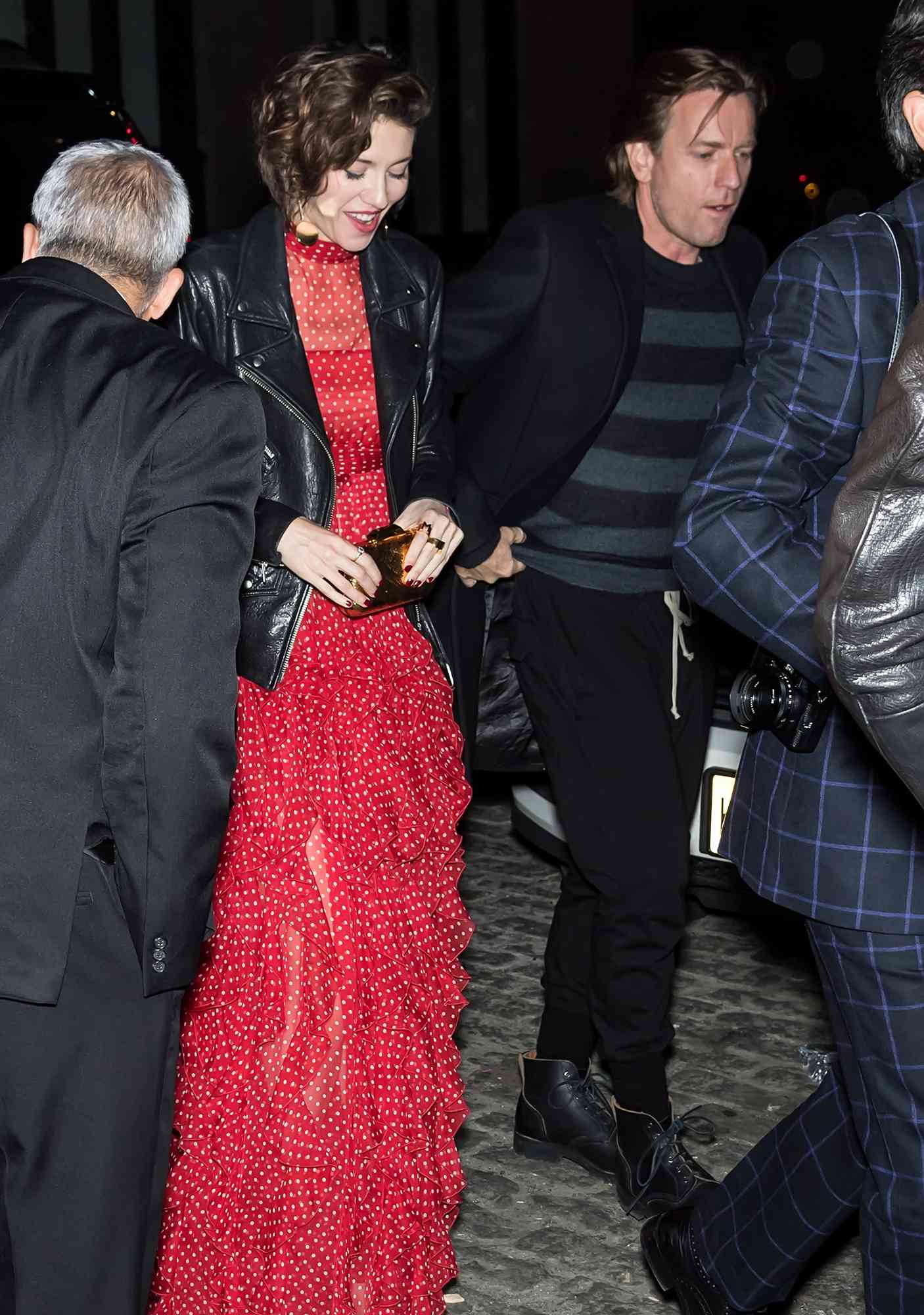 Mary Elizabeth Winstead and Ewan McGregor arriving to the 2018 Tribeca Film Festival After-Party For All About Nina, Hosted By Don Julio At Catch Roof on April 22, 2018 in New York City