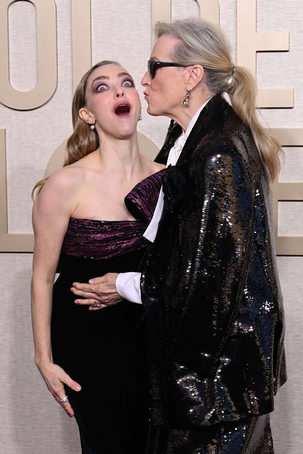 Amanda Seyfried and Meryl Streep 81st Annual Golden Globe Awards, Arrivals, Beverly Hilton, Los Angeles