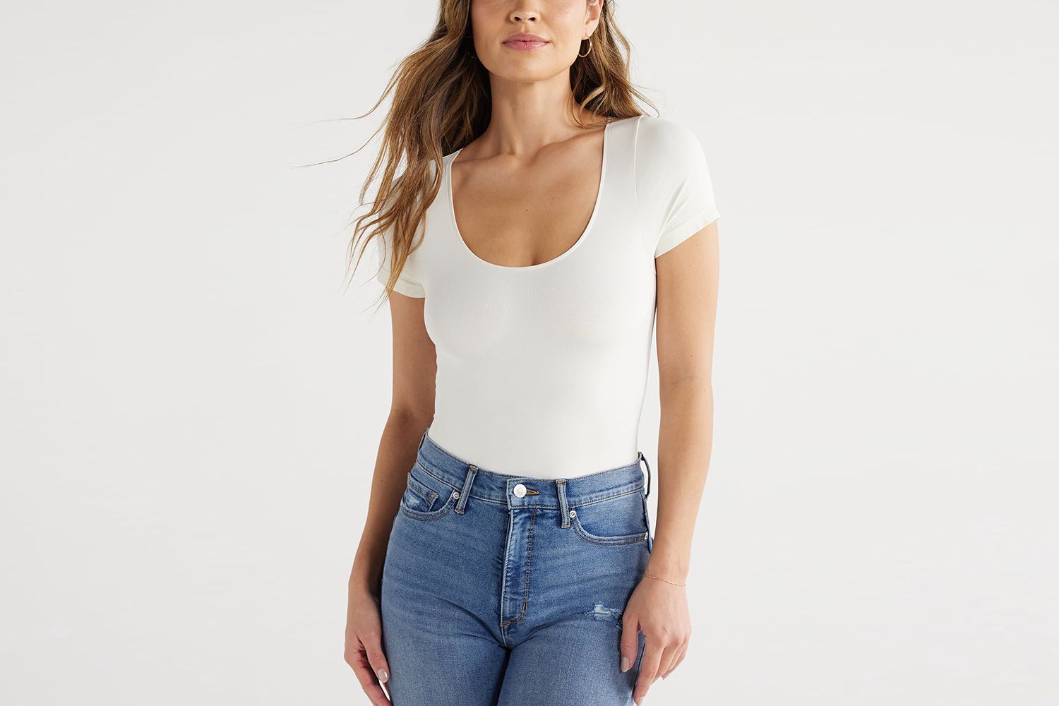 Walmart Sofia Jeans Women's and Plus Seamlessly Smoothing Scoop Neck Bodysuit