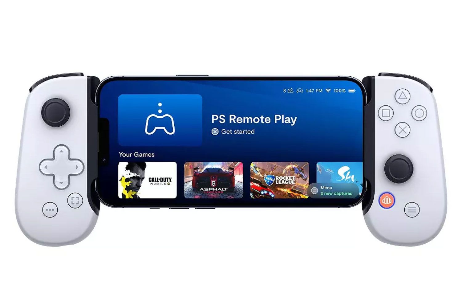 Target Backbone One Mobile Gaming Controller for iPhone - PlayStation Edition - White (Lightning)