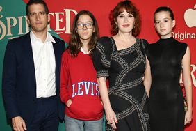 Panio Gianopoulos, Roman Stylianos Gianopoulos, Molly Ringwald and Adele Georgiana Gianopoulos at the premiere of "Spirited" held at Alice Tully Hall on November 7, 2022 in New York City