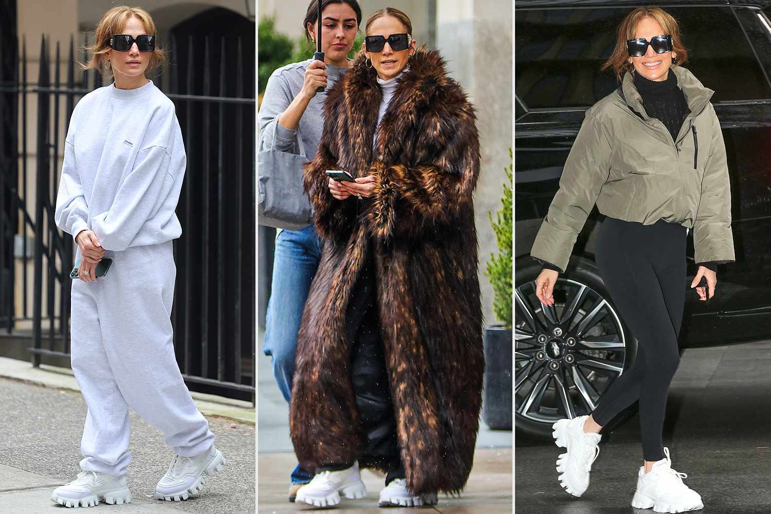 Jennifer Lopez chunky sneakers.