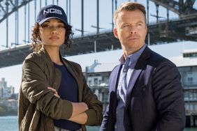 Olivia Swann as NCIS Special Agent Captain Michelle Mackey and Todd Lasance as AFP LiaisonÂ Officer Sergeant JimÂ Dempsey, on the set of NCIS: Sydney season 1. 