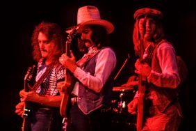 Dan Toler, Dickey Betts and Dave Goldflies perform with the Allman Brothers Band at the Oakland Coliseum on May 17, 1979
