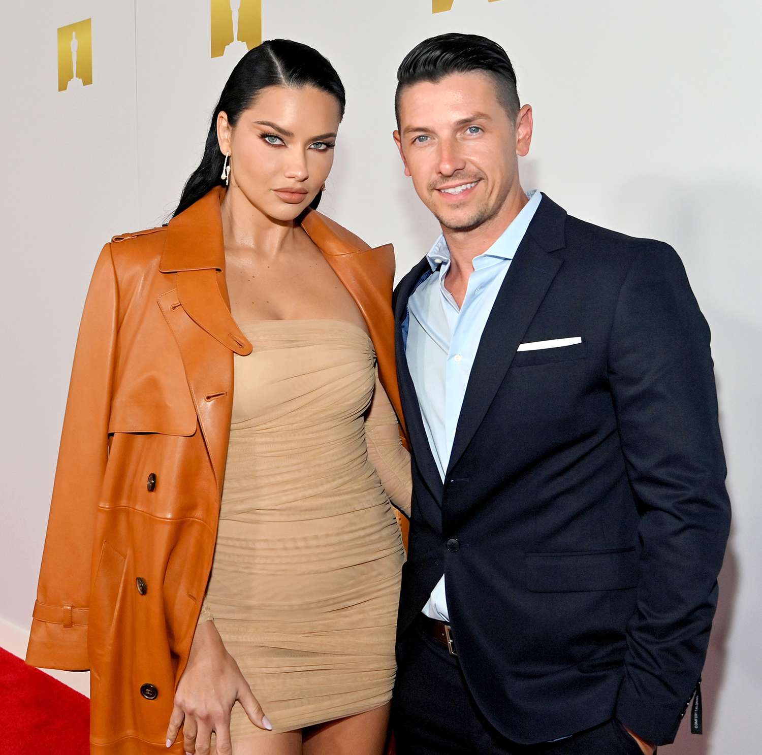 Adriana Lima and Andre L III attend the Academy Museum of Motion Pictures and Vanity Fair Premiere party at Academy Museum of Motion Pictures on September 29, 2021 in Los Angeles, California