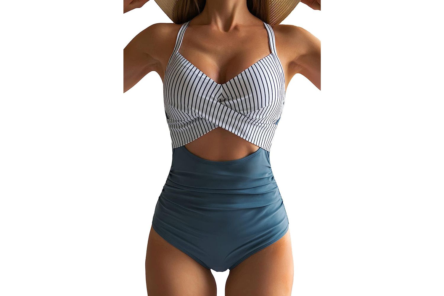 Eomenie Women's One Piece Swimsuits Tummy Control Cutout High Waisted Bathing Suit