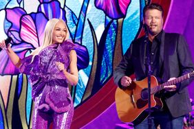 Gwen Stefani and Blake Shelton perform onstage during the 59th Academy of Country Music Awards at The Ford Center at The Star on May 16, 2024 in Frisco, Texas. 