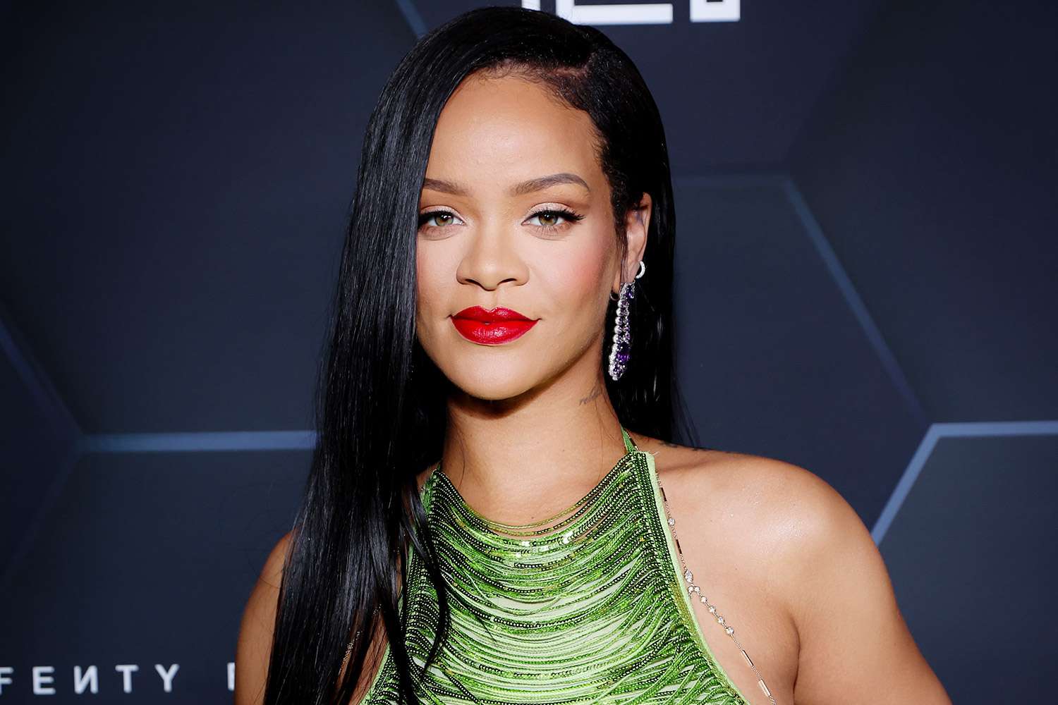 Rihanna celebrates Fenty Beauty & Fenty Skin at Goya Studios on February 11, 2022 in Los Angeles, California.
