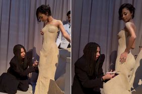 Tyla's Met Gala Dress Designer Cuts Off the Bottom of Her Viral Sand Dress in Epic Video, Olivier Rousteing