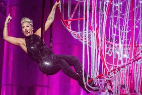 US singer Pink performs on the stage of the Paris-La Defense Arena during a concert as part of her 'Beautiful Trauma World Tour 2019', in Nanterre, near Paris, on July 3, 2019