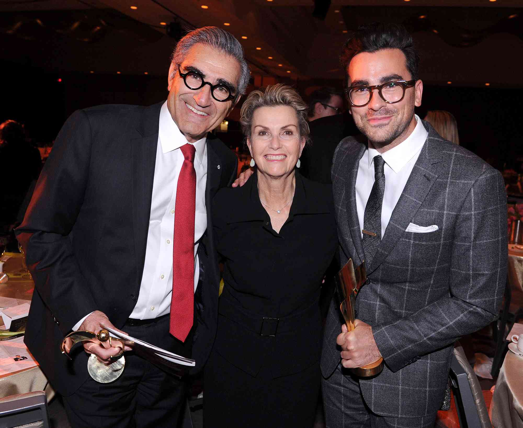 Actor Eugene Levy, Deborah Divine Levy and actor Daniel Levy attend the Canadian Screen Awards at Westin Harbour Castle Hotel on March 9, 2016 in Toronto, Canada