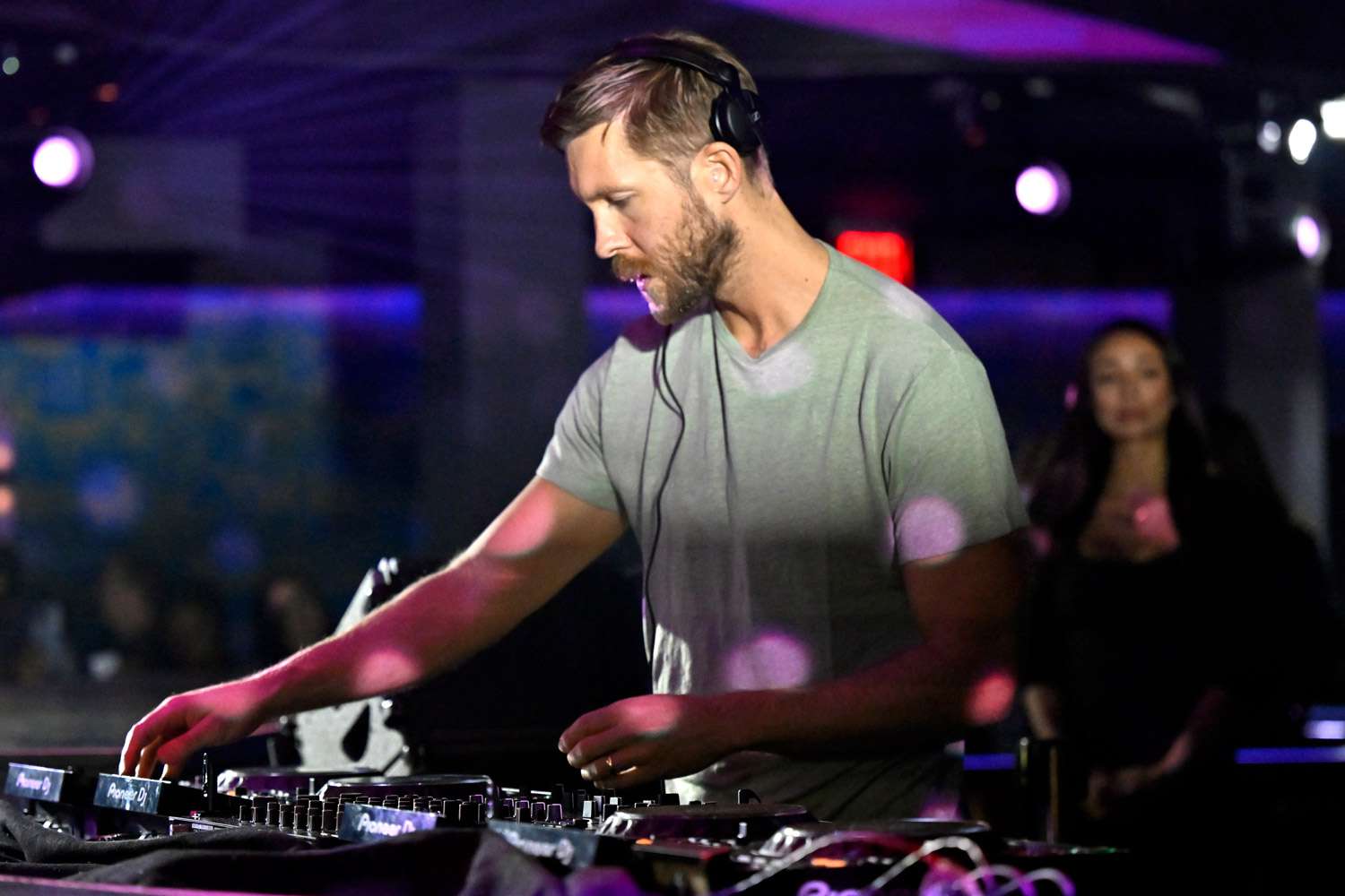 Calvin Harris performs onstage during the FanDuel Super Bowl party powered by Spotify on February 09, 2024
