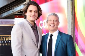 John Mayer and Andy Cohen attend the Hollywood Walk of Fame Star Ceremony for Andy Cohen on February 04, 2022