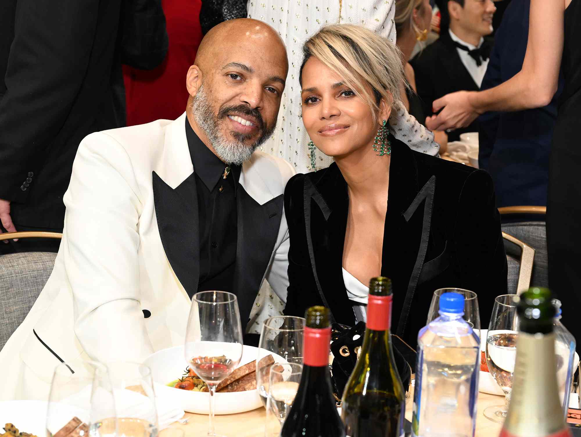 Van Hunt and Halle Berry attend the dinner with Champagne Collet & OBC Wines as they celebrate the 27th Annual Critics Choice Awards at Fairmont Century Plaza on March 13, 2022 in Los Angeles, California