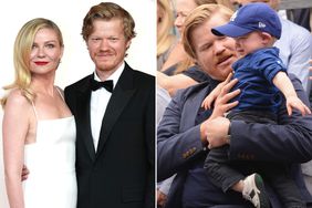 Kirsten Dunst and Jesse Plemons attend the 96th Annual Academy Awards on March 10, 2024 in Hollywood, California. ; Jesse Plemons with son Ennis at Kirsten Dunst's Star Ceremony On The Hollywood Walk Of Fame on August 29, 2019 in Hollywood, California. 