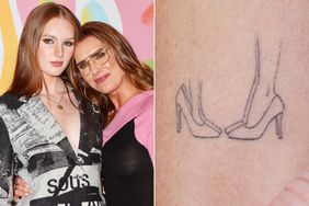 Brooke Shields and daughter Grier Henchy (left); Brooke Sheilds' tattoo detail 