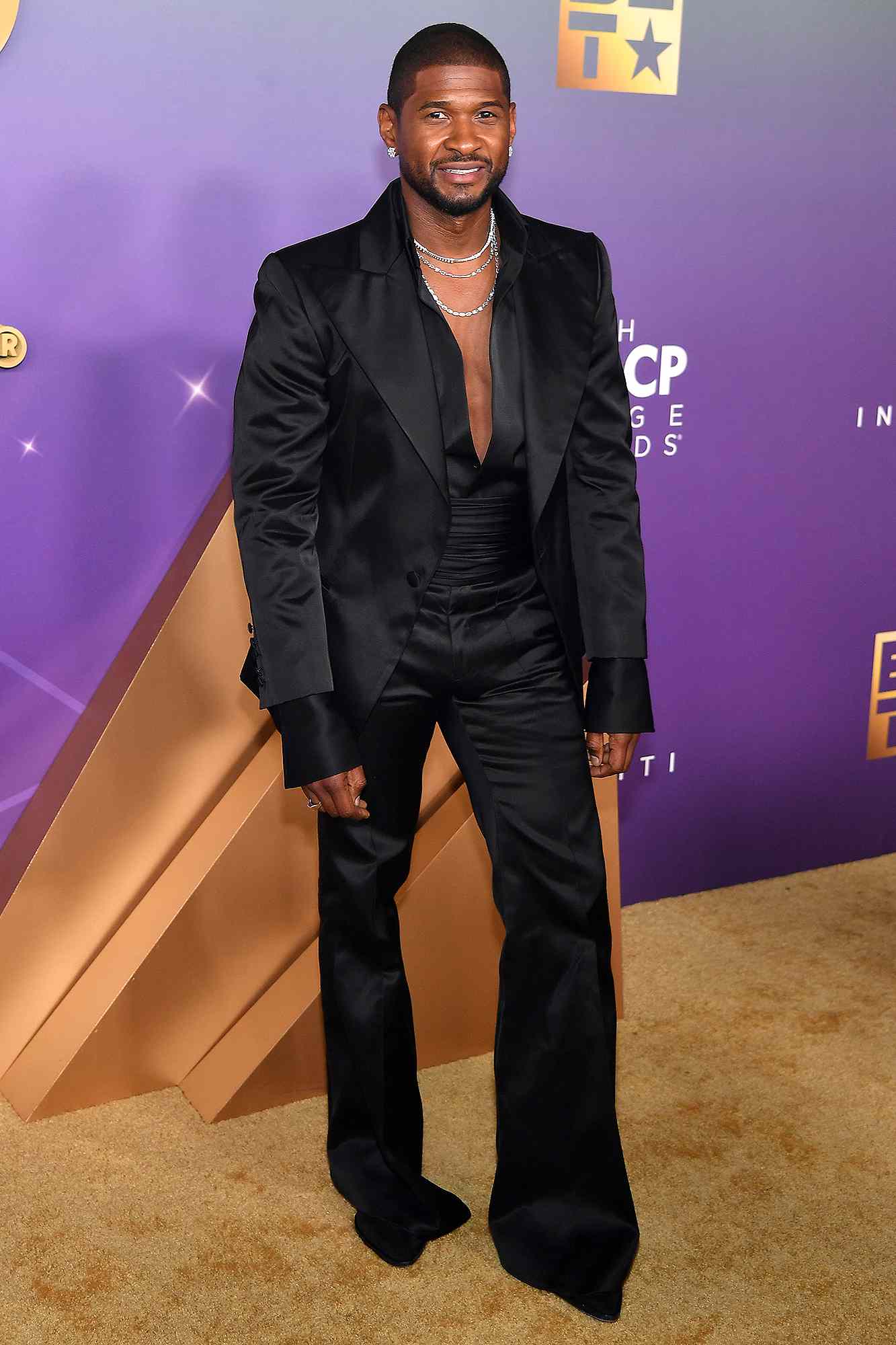Usher attends the 55th NAACP Image Awards at Shrine Auditorium and Expo Hall on March 16, 2024 in Los Angeles, California.