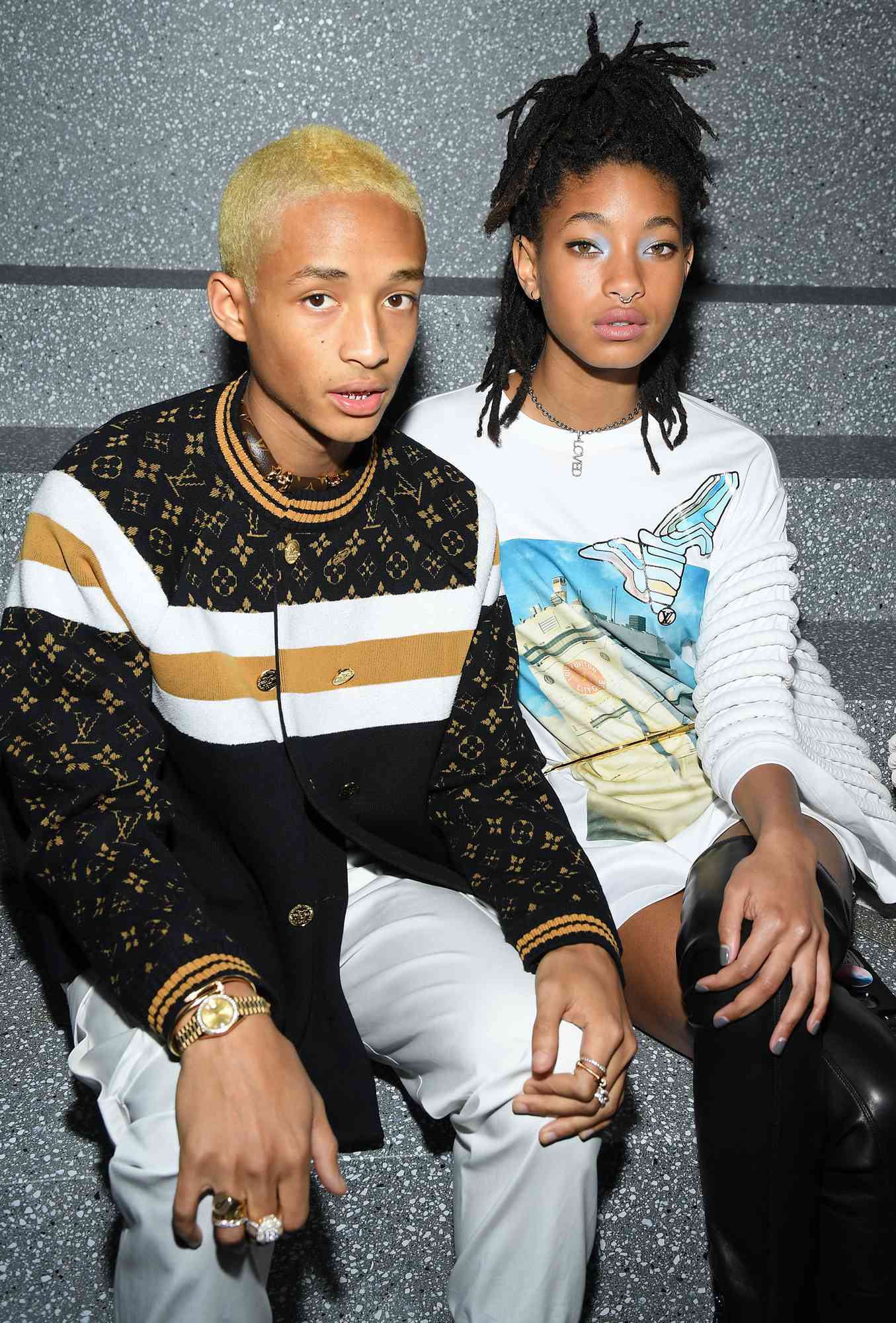 Jaden Smith and Willow Smith attend the Louis Vuitton show as part of the Paris Fashion Week Womenswear Fall/Winter 2019/2020 on March 05, 2019 in Paris, France