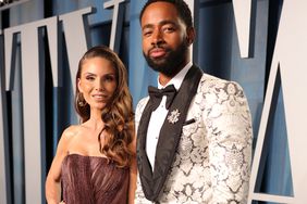Nina Senicar and Jay Ellis attend the 2022 Vanity Fair Oscar Party hosted by Radhika Jones at Wallis Annenberg Center for the Performing Arts on March 27, 2022 in Beverly Hills, California