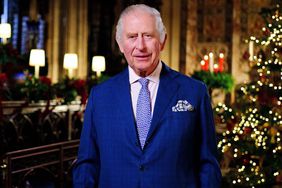 In this image released on December 23, King Charles III is seen during the recording of his first Christmas broadcast in the Quire of St George's Chapel at Windsor Castle, on December 13, 2022 in Windsor, England