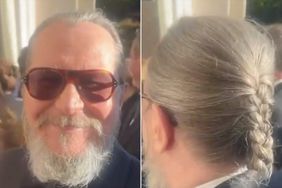 Gary Oldman wears his long hair in a French braid