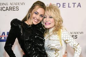 Miley Cyrus (L) and Dolly Parton attend MusiCares Person of the Year honoring Dolly Parton at Los Angeles Convention Center on February 8, 2019 in Los Angeles, California.