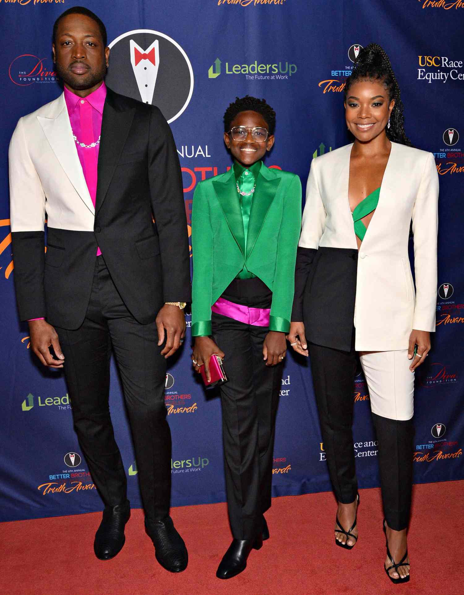 gabrielle union and dwyane wade with their family