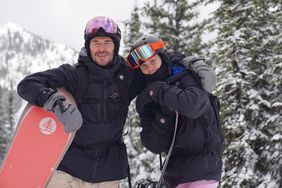 David Beckham Wipes Out While Snowboarding with Son Cruz