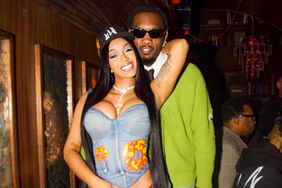 Cardi B and Offset look stunning as they pose at Poppy for the launch party of his solo album Set It Off.