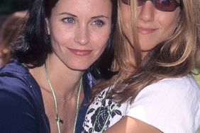 BRENTWOOD, CA - JUNE 7: Actress Courteney Cox and actress Jennifer Aniston attend the Ninth Annual "A Time for Heroes" Celebrity Carnival to Benefit the Elizabeth Glaser Pediatric AIDS Foundation on June 7, 1998 at Ken Roberts' estate in Brentwood, California. (Photo by Ron Galella, Ltd./Ron Galella Collection via Getty Images)