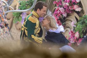 EXCLUSIVE: NO WEB BEFORE 5PM BST (12PM EST) 14TH MAY 2023-- From Viscount To Prince! Bridgerton's Jonathan Bailey Is Spotted On The Wicked Set In Costume For The First Time. The actor, who is best known as Viscount Anthony Bridgerton in Netflix‚Äôs steamy regency romance series, is playing love interest Fiyero in Wicked, opposite Cynthia Erivo and Ariana Grande. Jonathan looked handsome in an elaborate green and gold suit and black boots as he filmed alongside Ariana Grande on set in Buckinghamshire. Wicked, which is mostly set before Dorothy‚Äôs arrival in Oz, tells the story from the perspective of the witches, Elphaba, the Wicked Witch of the West, played by Cynthia and Glinda, the Good Witch, played by Ariana. Bailey plays Fiyero, who is at the centre of a love triangle between Elphaba and Glinda. He gets engaged to Glinda, but his true feelings for Elphaba gradually surface and he helps her escape. The 35-year-old was seen filming scenes with Ariana and Michelle Yeoh, who plays evil headmistress Madame Morrible, on a purpose-built Land of Oz set in a farmer‚Äôs field in the village of Ivinghoe near Leighton Buzzard. Bailey, who had his hair slicked back, was seen on set hugging Ariana, 29, who was wearing an elaborate blue and purple sparkly dress and a dazzling tiara. They looked relaxed together as they laughed and joked in between takes for the two-part Universal Pictures production, with Bailey putting his arm around Ariana. Jonathan‚Äôs role in the film was confirmed by director Jon M Chu when he tweeted last September: ‚ÄúHe‚Äôs perfect, they‚Äôre perfect. They‚Äôd be perfect together. Born to be forever,‚Ä? as he referenced a line from Fiyero‚Äôs solo song, Dancing Through Life. He added: ‚ÄúI am too excited to pretend this hasn‚Äôt been happening. We have a Fiyero!!!!‚Ä? Jonathan, who comes from Oxfordshire, is well known for his work in musical theatre productions and started performing with the