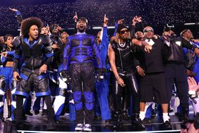 Ludacris, Usher, Lil Jon, Jermaine Dupri and will.i.am perform onstage during the Apple Music Super Bowl LVIII Halftime Show at Allegiant Stadium on February 11, 2024 in Las Vegas, Nevada. (Photo by Kevin Mazur/Getty Images for Roc Nation)