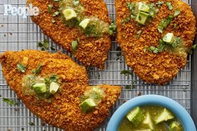 Baked Corn-Chip-Crusted Chicken Breasts With Avocado Salsa