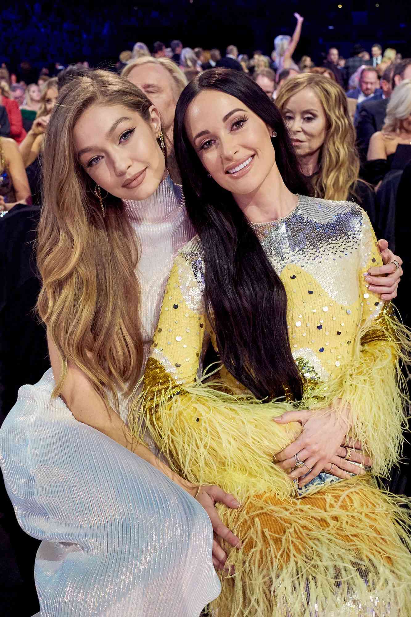 Gigi Hadid and Kacey Musgraves attend the 53rd annual CMA Awards at the Bridgestone Arena on November 13, 2019 in Nashville, Tennessee