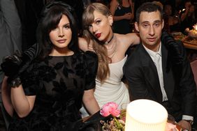 Lana Del Ray, Taylor Swift and Jack Antonoff attend the 66th GRAMMY Awards at Crypto.com Arena on February 04, 2024 in Los Angeles, California. 