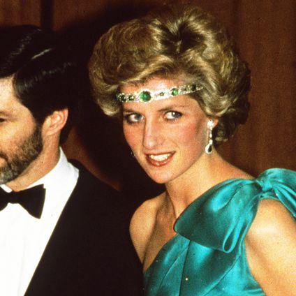 Princess Diana attends a gala dinner dance at the Southern Cross Hotel on October 31, 1985 in Melbourne, Australia.