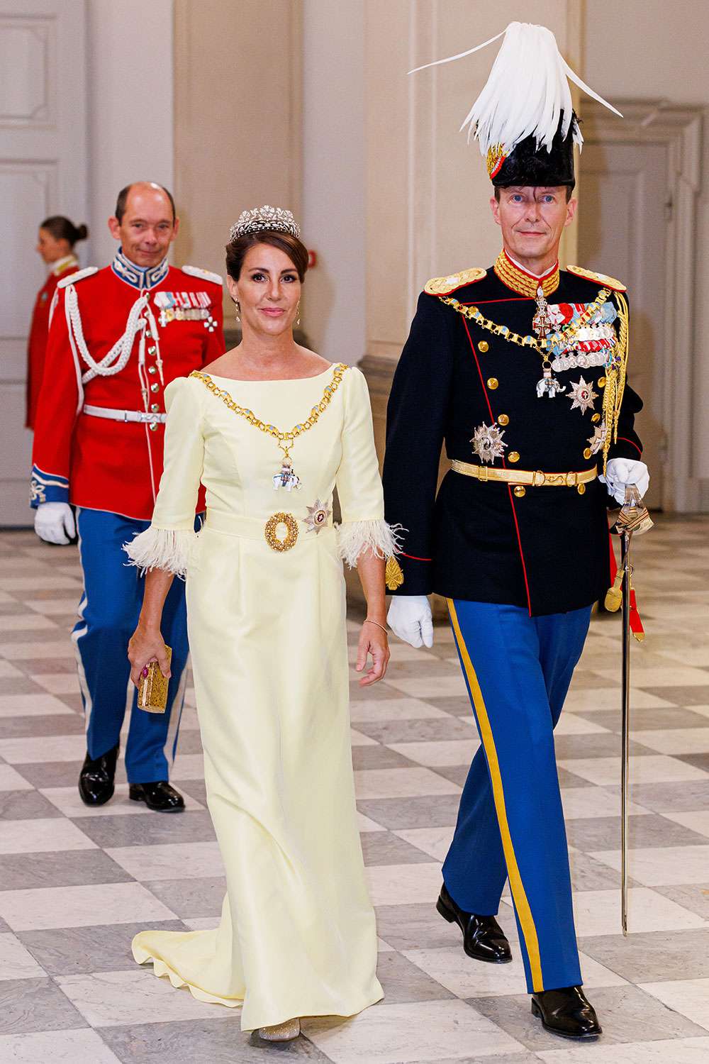 Prince Joachim of Denmark and Princess Marie of Denmark at Christiansborg palace for the gala diner during the 50 years anniversary of Her Queen Margrethe II of Denmark accession to the throne on September 10, 2022 in Copenhagen, Denmark.