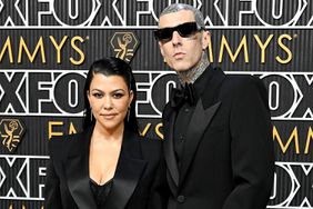 Kourtney Kardashian and Travis Barker at the 75th Primetime Emmy Awards held at the Peacock Theater on January 15, 2024 in Los Angeles, California. 