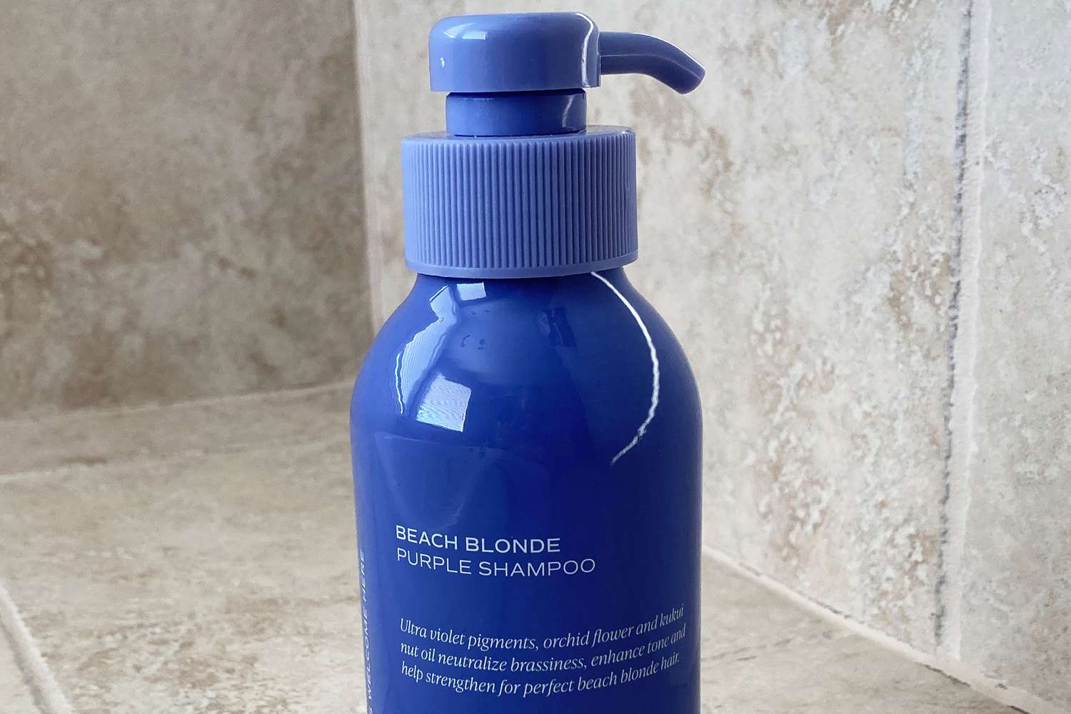 A bottle of Saltair Beach Blonde Shampoo
