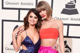 LOS ANGELES, CA - FEBRUARY 15: Recording artists Selena Gomez (L) and Taylor Swift attend The 58th GRAMMY Awards at Staples Center on February 15, 2016 in Los Angeles, California. (Photo by Steve Granitz/WireImage)